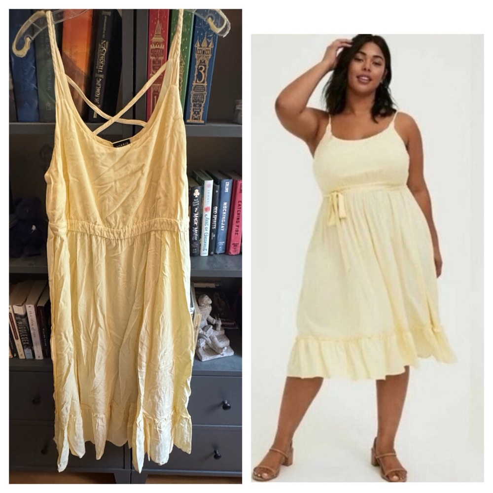 GUC Torrid Yellow Sleeveless midi Dress 1x
